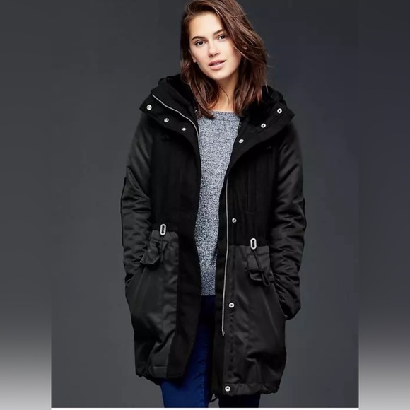Gap Black 3-in-1 Utility Parka Coat Size S - Picture 1 of 16